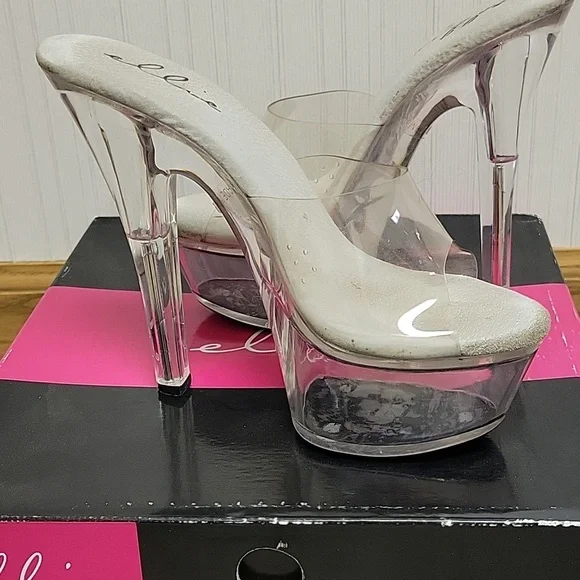 Ellie Vanity Transparent High Heel Platform Shoes Sz 6 Coquette Stripper Sexy - Picture 5 of 5